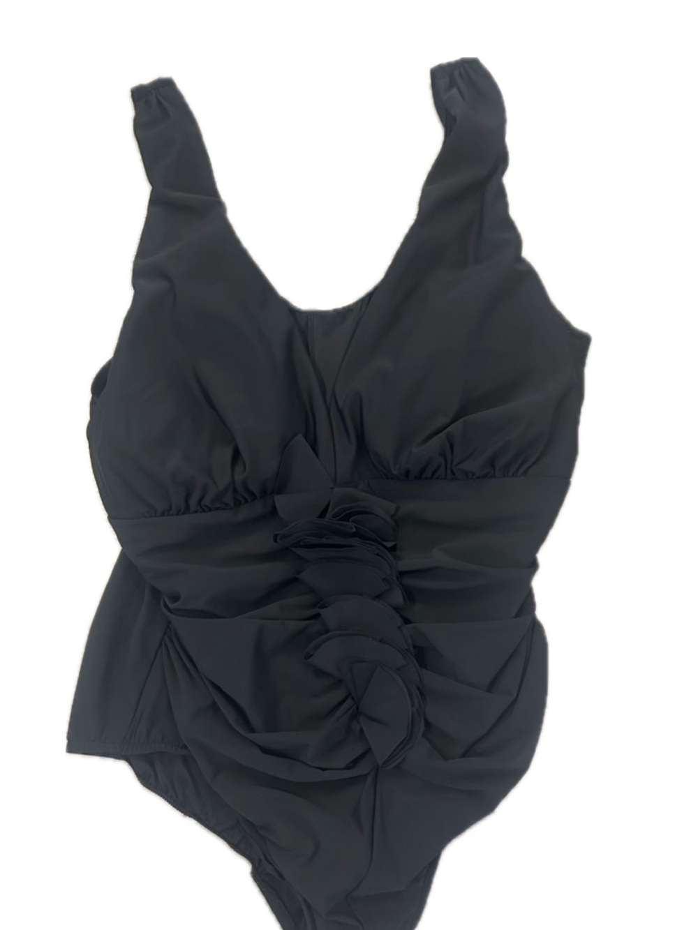 INC International Concepts Black One-Piece Ruffled Swim Suit Plus Size 20W